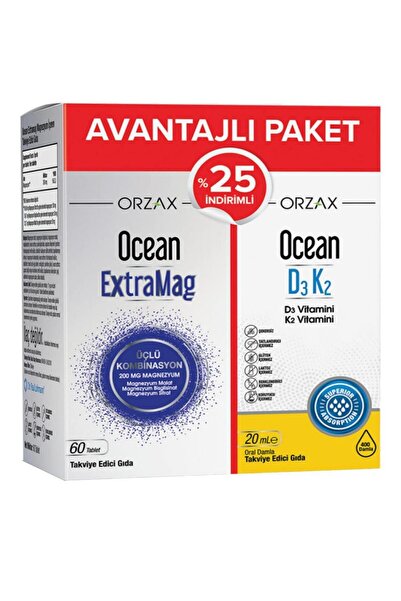 Orzax Ocean Extramag 60 Tablets + Ocean D3K2 20 ml Kofre