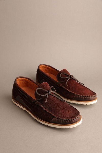 Gondol Loafer clasic din piele naturală pentru bărbați, piele de căprioară maro 42 Ttx.612
