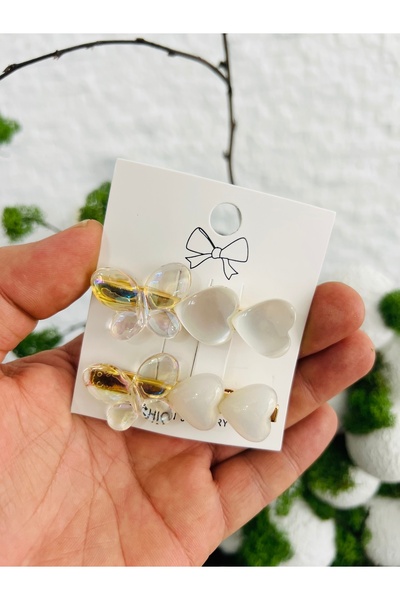 Derin Düşler مجموعة مشبك شعر للأطفال البالغين مكونة من 2 مشبك شعر على شكل فراشة من عرق اللؤلؤ