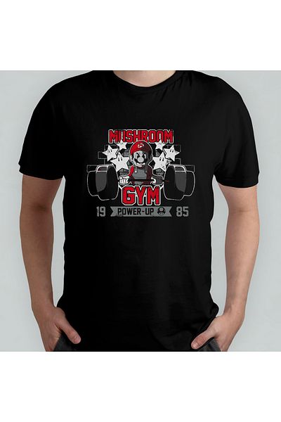 Pixxa Μπλουζάκι Super Mario Bros Fitness Crew Neck Μοντέλο 13 Βαμβακερό