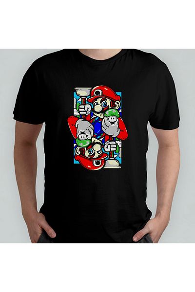 Pixxa Μπλουζάκι Super Mario Bros 100% βαμβακερό με λαιμόκοψη μοντέλο 2