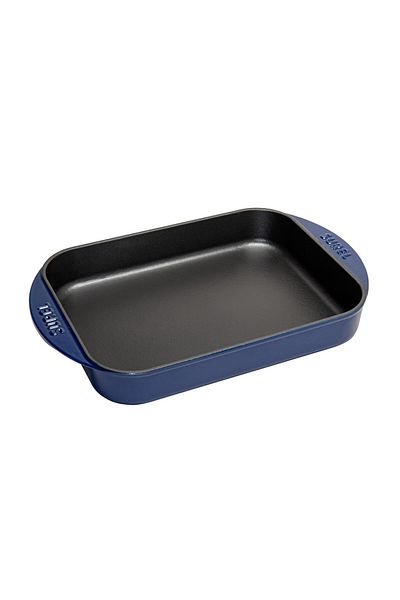 Sürel Shiny Dark Blue Rectangular Flat Tray 23X31 cm