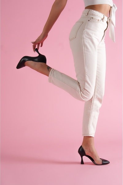 DURUNUN BUTİĞİ Olet Μαύρο Δάχτυλο Διαφανές Λεπτομερές Στιλέτο Καθημερινής Χρήσης