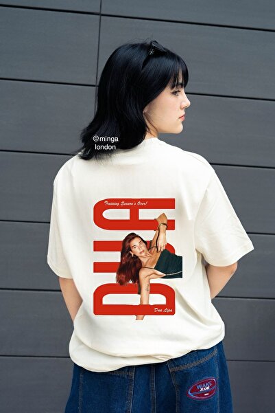 Minga London Tricou oversize unisex cu imprimeu în față/spate cu detaliu foto...