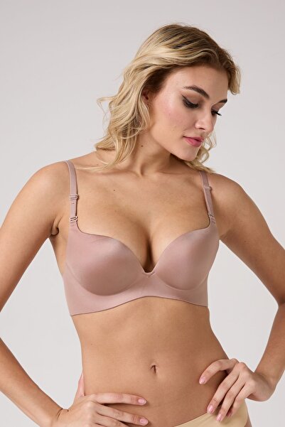 leswear Безшевен сутиен с двоен push-up дизайн и лазерно изрязване, чашка B