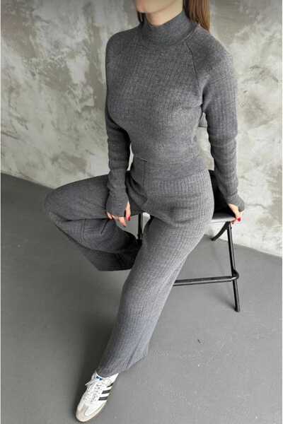 SAYZEN ΣΕΤ Πλεκτό Πουλόβερ και Παντελόνι Μισό Πλεκτό ΣΤΥΛ