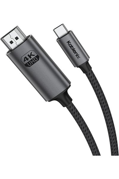 Kablenix USB3.1 Type C to HDMI Cable 2M, 4K 60Hz Resolution, Aluminium Braided, Laptop Compatible