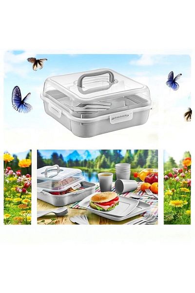 HOLLYHOME 32 Piece Magic Picnic Set with Bag for 6 Persons