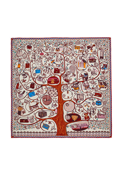 CASHMERE AND SİLK MAWLANA 100% КАШМИР КВАДРАТЕН ШАЛ С ДВУСТРАНЕН ПРИНТ (70X70)