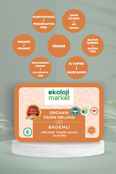 Ekoloji Market Organik Glutensiz Bademli Tahin Helvası 200 Gr / Organic Gluten-Free Almond Tahini Halva 200 Gr