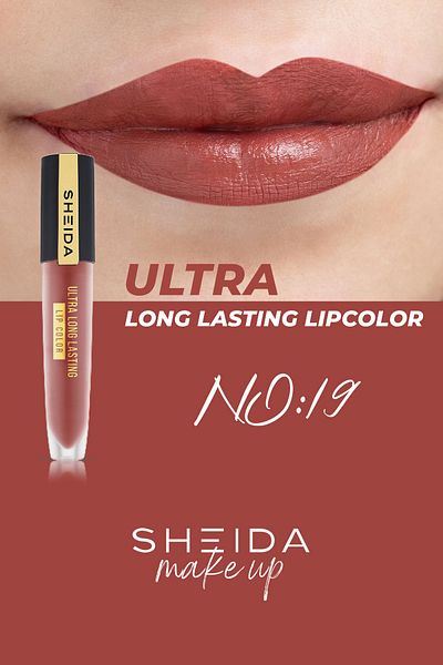Sheida Long Lasting Matte Liquid Lipstick - with Intense Pigment and Vitamin E - No 19