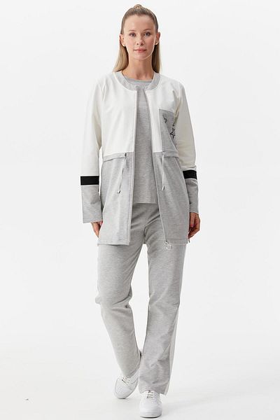 Sementa Σετ αθλητικής φόρμας άνετης εφαρμογής Triple Tunic - Γκρι