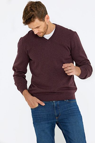 Sementa Pulover tricotat cu decolteu în V - Roz