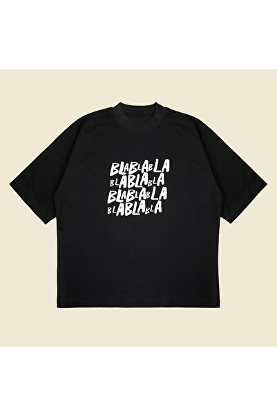 PURE POWER Blablabla με τύπωμα oversized Unisex βαμβακερό μπλουζάκι από χοντρ...