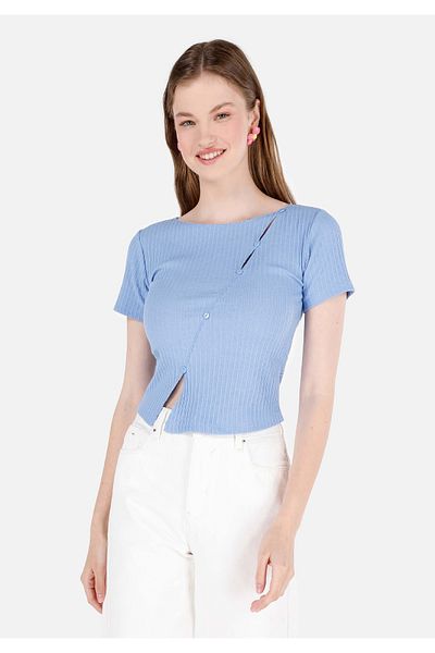 Colin's Women's Blue T-Shirt - Sleeves