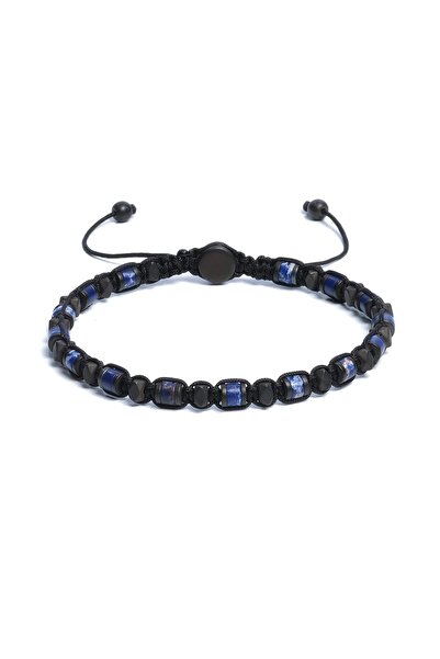 Sırlı Taş Varisit, Hematit Doğal Taş Bileklik, Tasarım Bileklik, Unisex 4mm İpli Ayarlanabilir