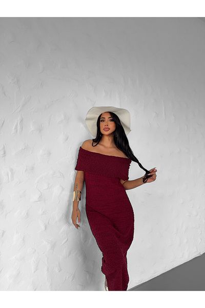 kenza'a Rochie de tricotaj cu modele cu guler Madonna de damă