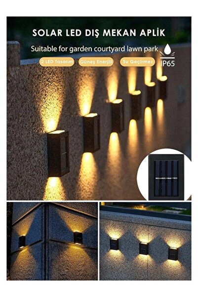 Lexi Bella 2 Adet Güneş Enerjili Solar Duvara Monteli Yeni Nesil Solar Çift Y...