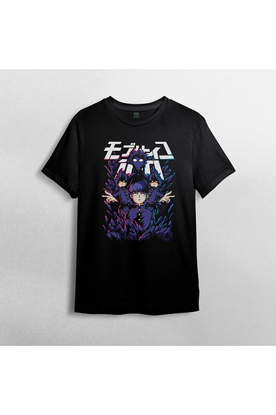 Pixxa Mob Psycho 100 Unisex 100% Cotton T-Shirt με λαιμόκοψη Μοντέλο 1