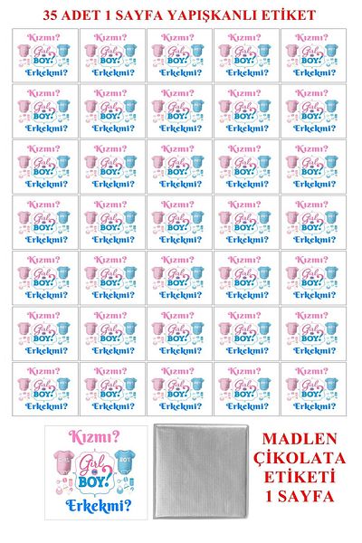 Pasta9 Madlen Chocolate Label, A4 Photo Paper 1 Sheet Model: Mdl2