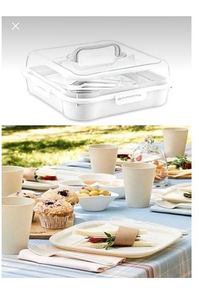 HOLLYHOME 32 Pieces Magic Picnic Set with Bag for 6 Persons Compatible