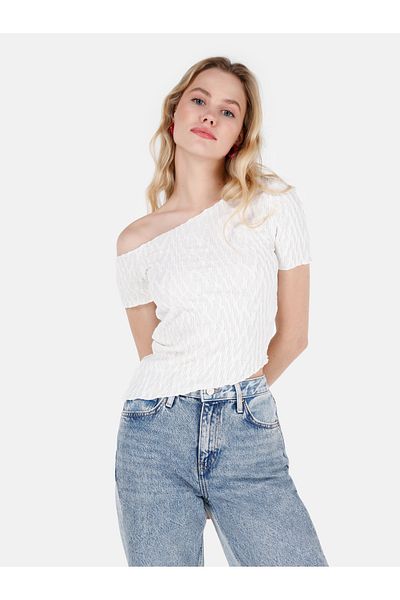 Colin's Tricou alb pentru femei - mâneci