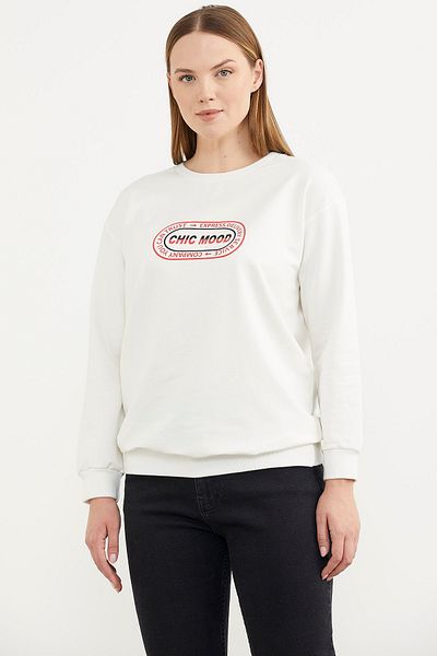 Sementa Суитшърт с принт Oversize Basic - Екрю