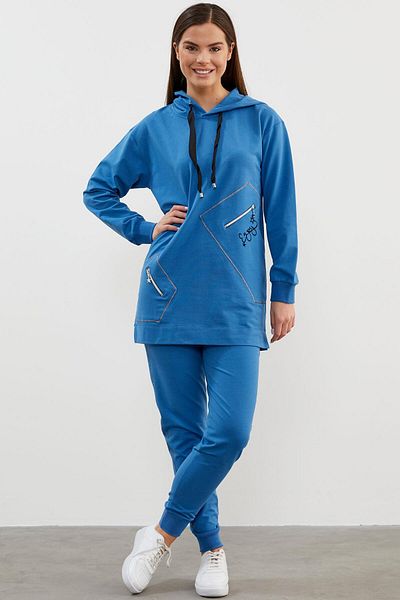 Sementa Φόρμα με κουκούλα Oversize - Μπλε