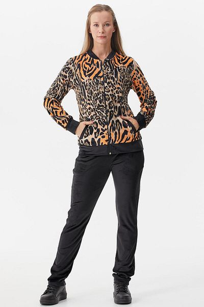 Sementa Set de trening din catifea cu model leopard - portocaliu