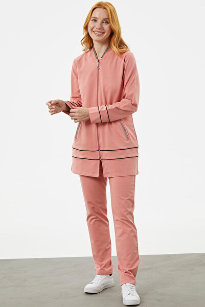 Sementa Large Size Tunic Tracksuit Set - Pink