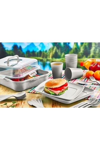 HOLLYHOME 32 Piece Magic Picnic Set with Bag for 6 Persons