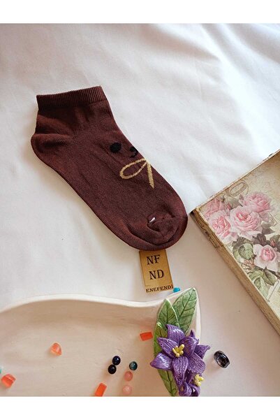 ENEFENDİ PATİK ЧОРАПИ МЕКИ БЕЗШЕВНИ ПАМУЧНИ КЪСИ ЧОРАПИ ЗА ЖЕНИ РАЗМЕР 36-40 ЕДНА ЧИФТ КАФЯВИ