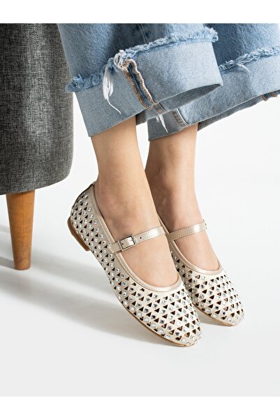 ALEMDAR AYAKKABI SOLİS Mink T Sa kamenčićima Ženske balerinke