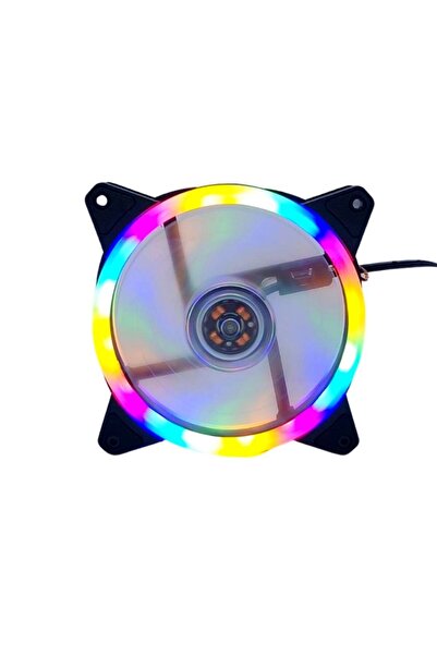 optana 1 Adet 12 Cm 3 Renk Hareketli Yanan RGB Kasa Mining Fanı Işıklı Rainbow Kasa Soğutucu Fan 12CM 0.3A