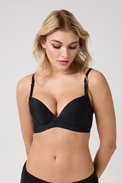 leswear Лазерно изрязан безшевен сутиен с подплънки и чашка B, без надраскване