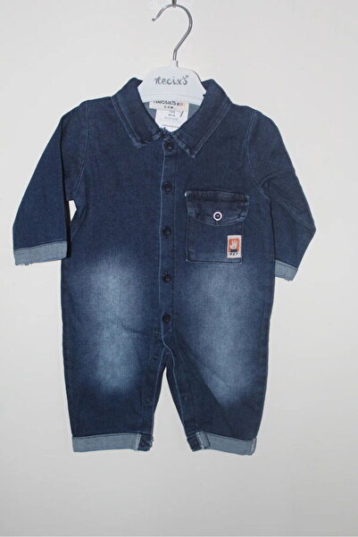 Necix's 241123 Baby Boy Medford Denim Jumpsuit with Pockets
