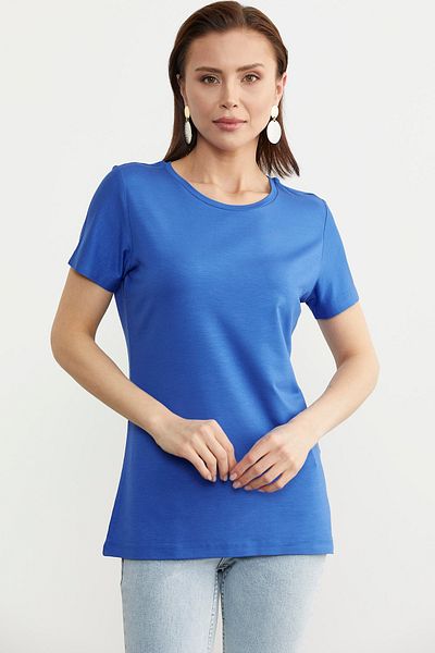 Sementa Tricou de bază colorat Saks - guler nul, mânecă scurtă
