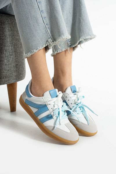 Ayax Tenis de damă casual alb cu detaliu albastru