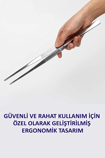 HB LİFE Pratik Cımbız Maşa Pişirme Cımbızı Çelik 30 cm Profesyonel Şef Cımbız