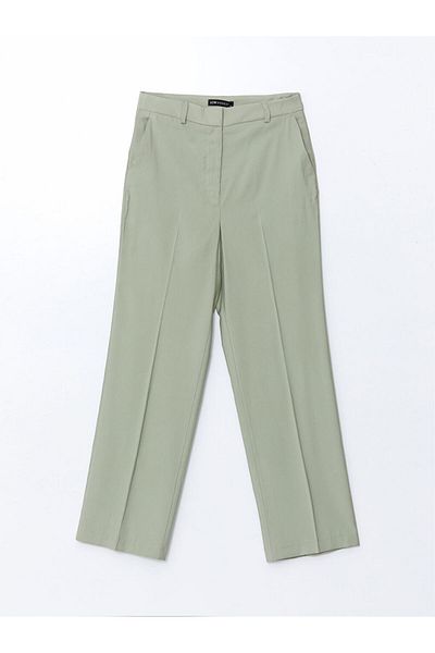 LC Waikiki Lcw Modest Green Standard Fit Wide Leg Women's Trousers
