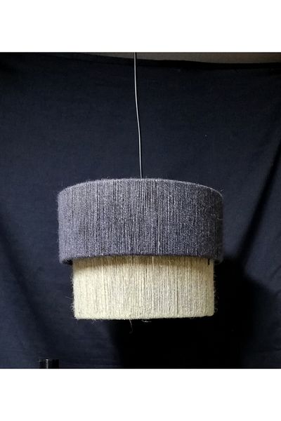 TEKAY AYDINLATMA Anthracite, Cream Jute Rope Chandelier