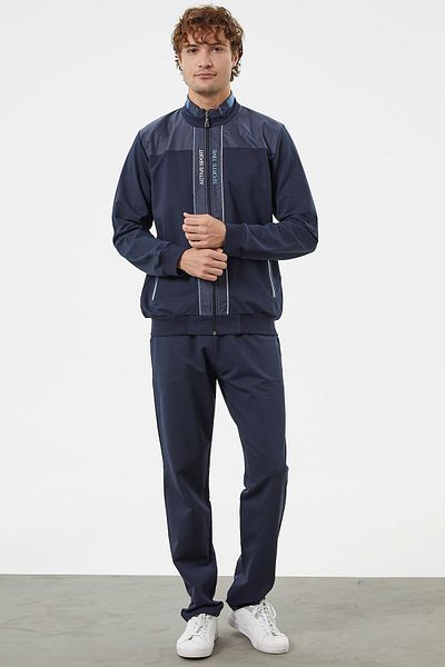 Sementa Ριγέ Σετ Φόρμας με Κολάρα και Τσέπη - Navy Blue