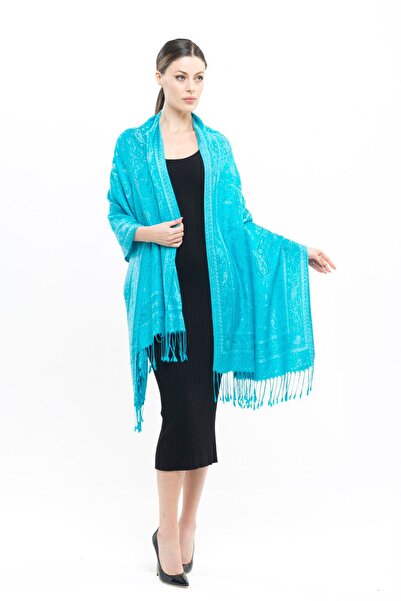 KUVARK Pashmina Cashmere Shawl |   Turquoise |   100% Cashmere |   Good Quality and Stylish Design