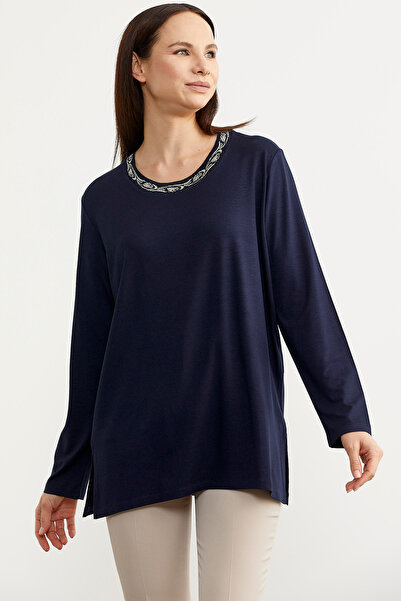 Sementa Μακρυμάνικο μπλουζάκι Plus Size - Navy Blue