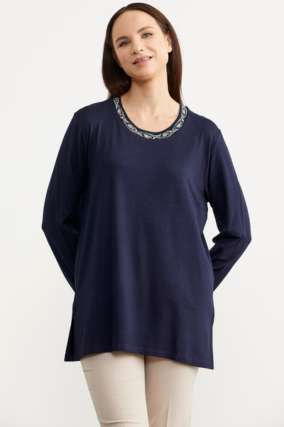 Sementa Μακρυμάνικο μπλουζάκι Plus Size - Navy Blue