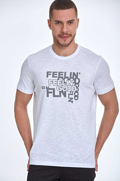 Voltaj Tricou pentru bărbați cu imprimeu Cortez alb