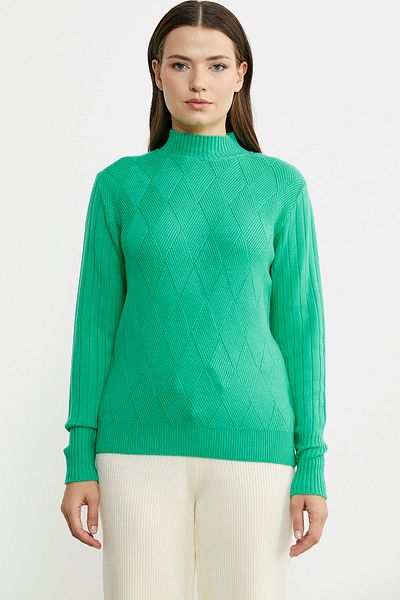 Sementa Pulover verde din tricotaje - Motiv pe jumătate de pescar