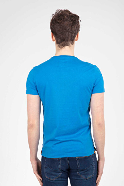 Voltaj Вишитий велосипедний комір, синя чоловіча футболка