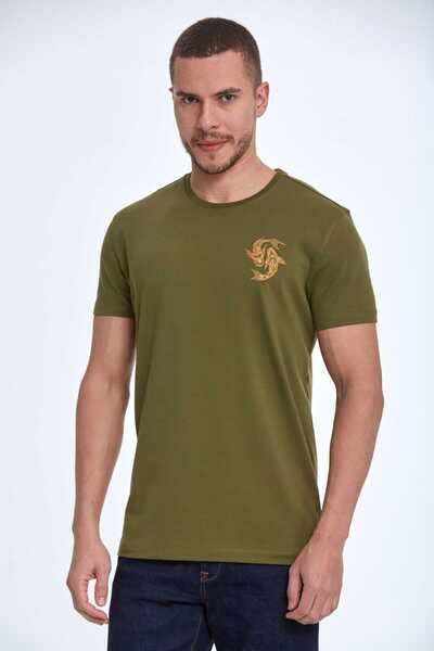 Voltaj Вишита футболка - Lincoln Чоловіча хакі