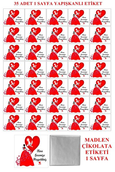 Pasta9 Madlen Chocolate Label - 1 Sheet A4 Photo Paper Mdl3